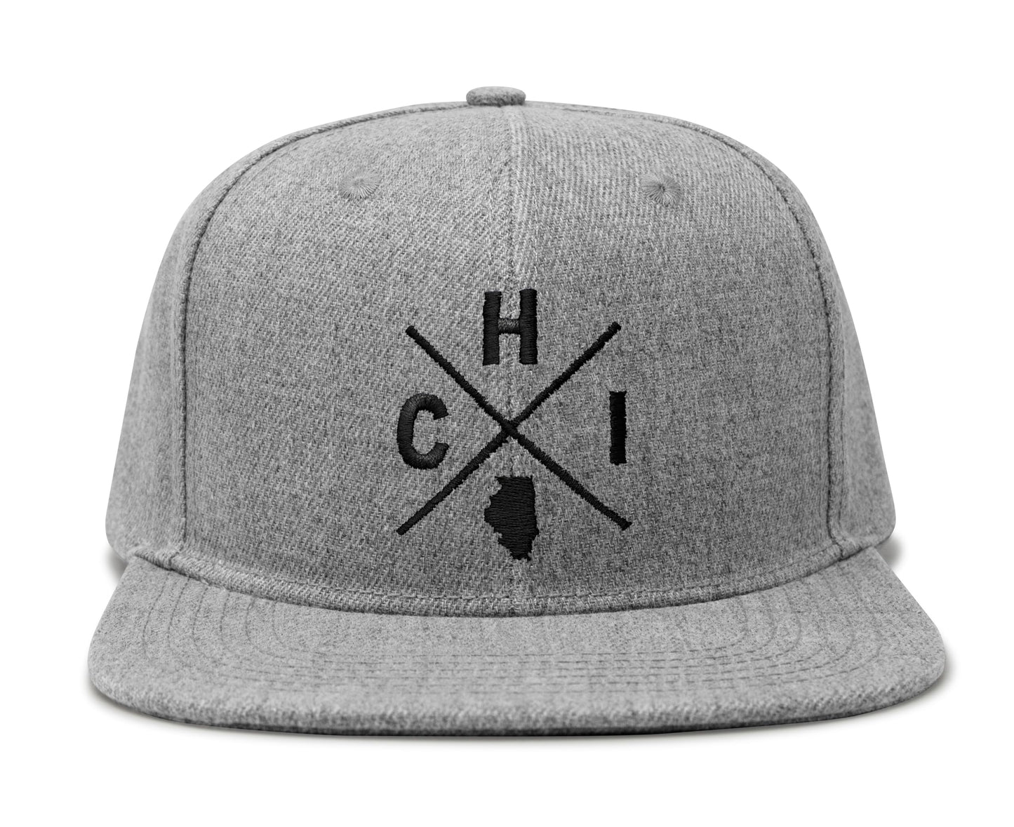 International Tie Chicago Flag Hat Men and Women – Snapback Trucker Baseball Cap (Grey Flatbill)