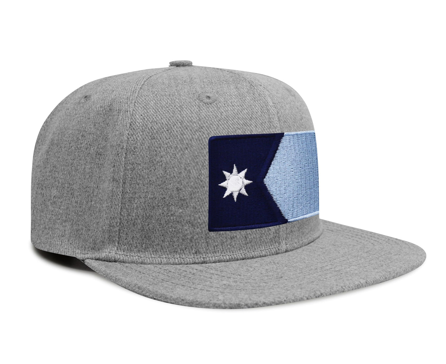 International Tie Minnesota Flag Trucker Hat for Men and Women - Snapback Baseball Cap (Grey Flatbill)