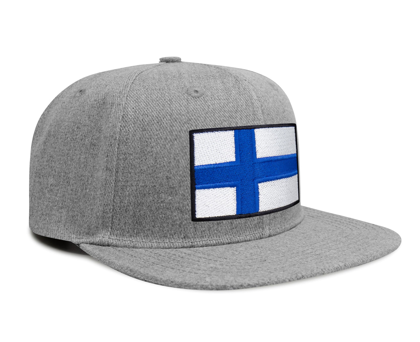 International Tie Finland Flag Hat for Men and Women - Adjustable Snapback Trucker Baseball Cap (Grey Flatbill)
