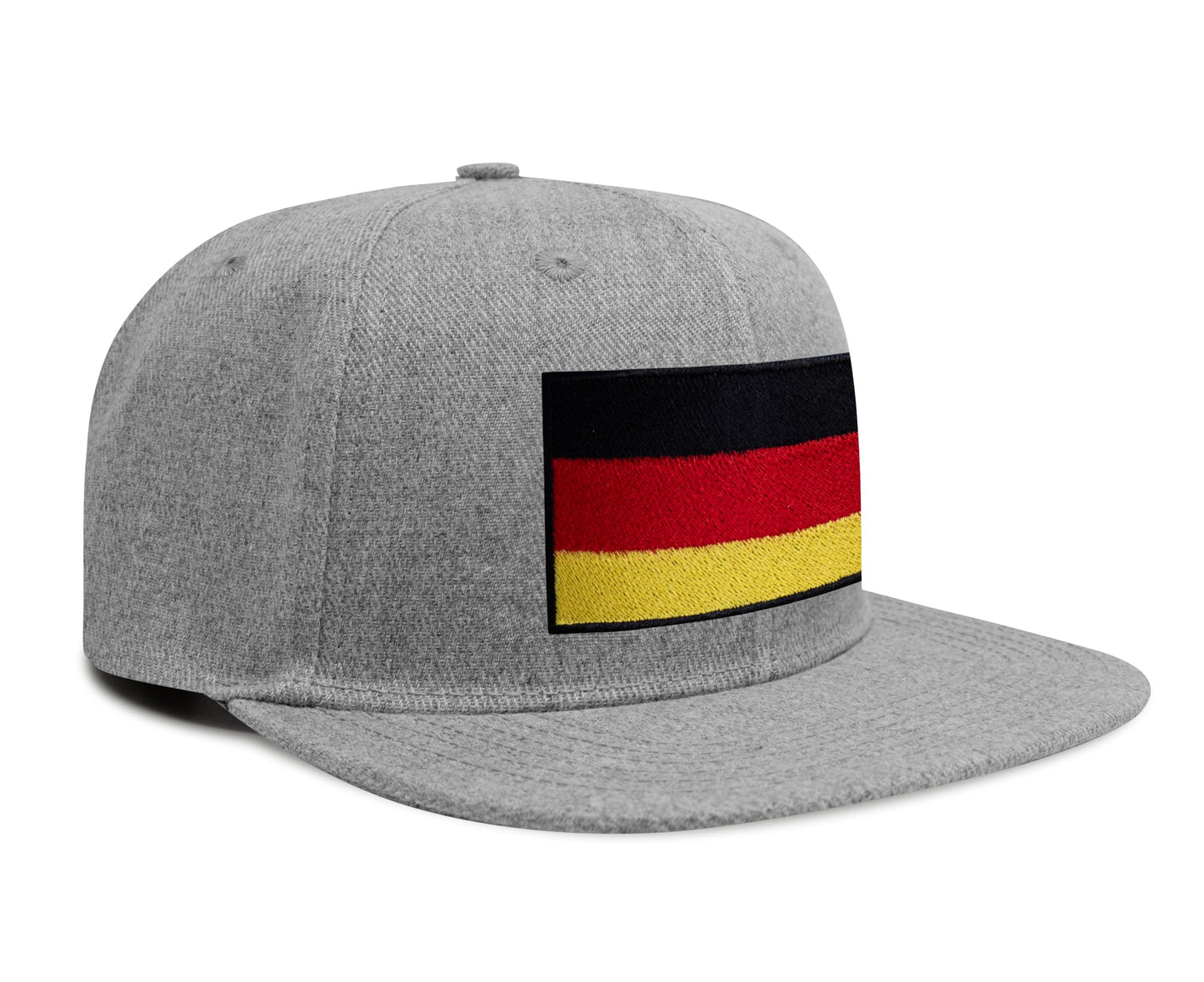 International Tie Germany Flag Hat for Men and Women - Adjustable Snapback Trucker Baseball Cap (Grey Flatbill)