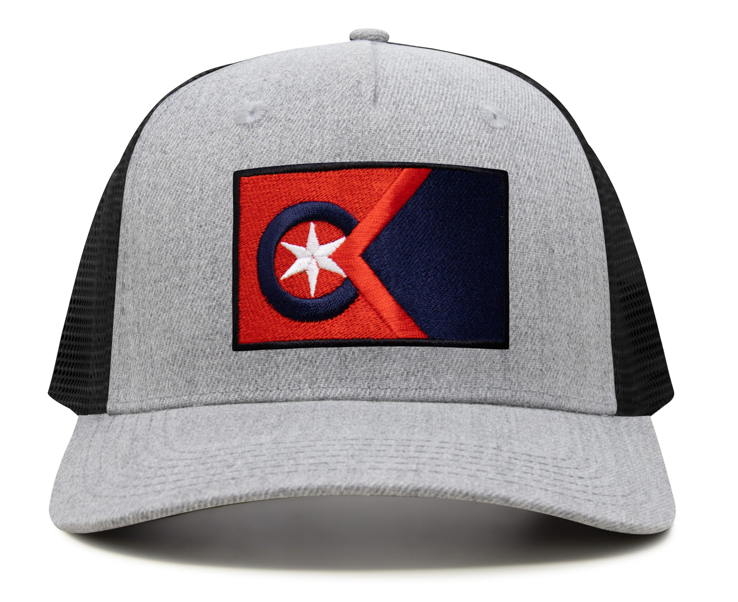 International Tie Cleveland Flag Hat for Men and Women - Adjustable Snapback Trucker Baseball Cap (Grey Black)