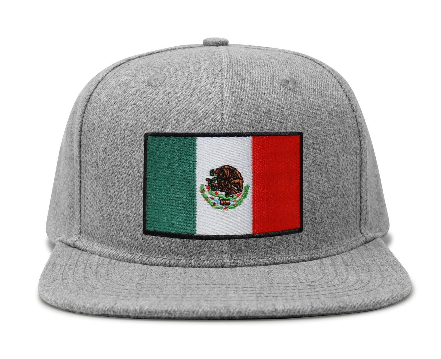 International Tie Mexico Flag Trucker Hat for Men and Women – Snapback Baseball Cap (Grey Flatbill)