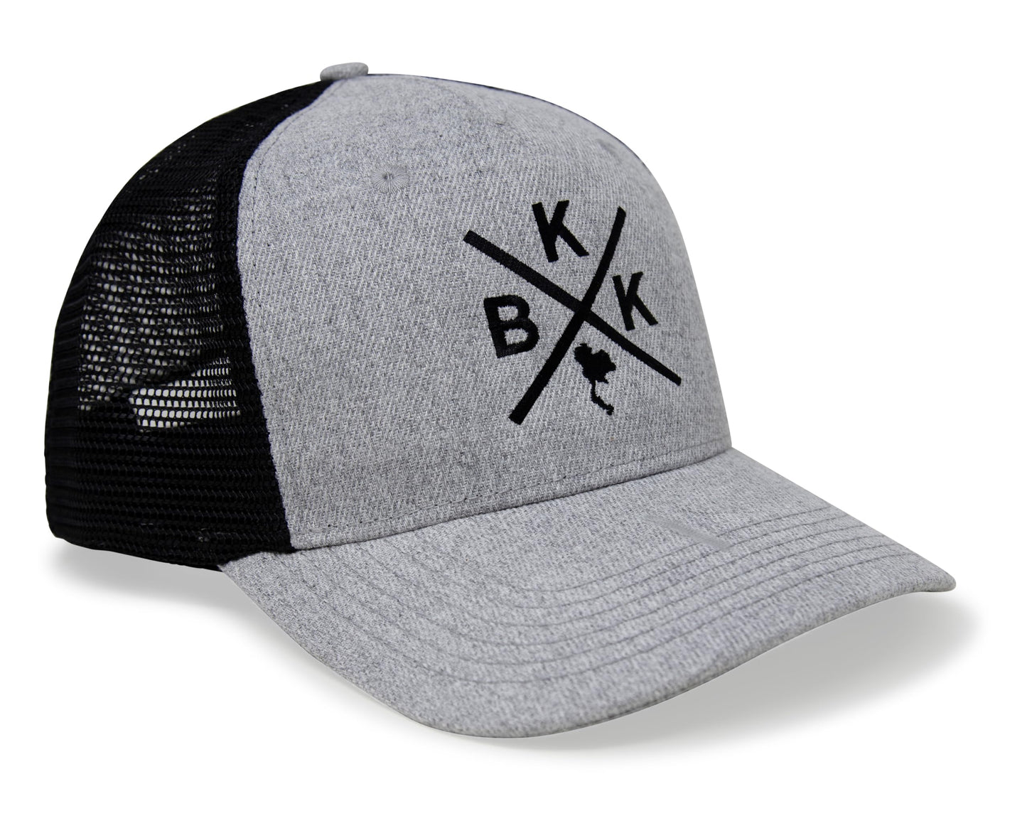 International Tie Bangkok BKK Hat for Men and Women - Snapback Trucker Baseball Cap (Grey/Black)