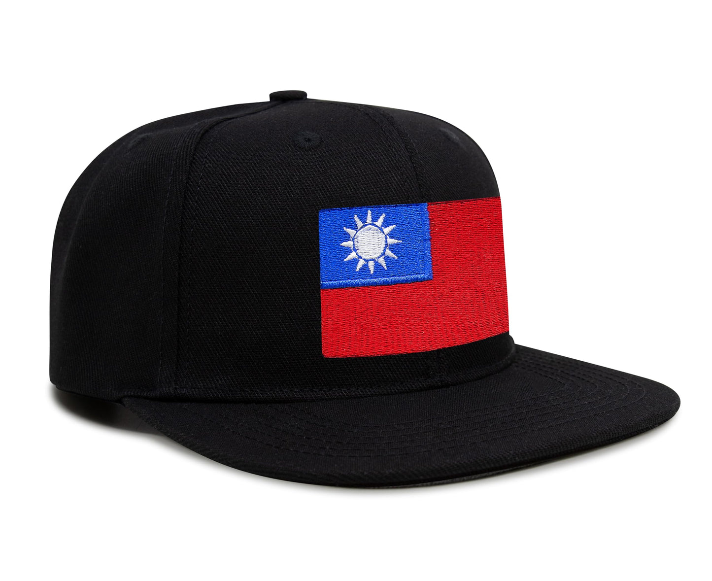 International Tie Taiwan Hat for Men and Women - Snapback Trucker Baseball Cap (Black Flatbill)