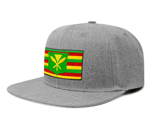 International Tie Kanaka Maoli Hat for Men and Women - Snapback Trucker Baseball Cap (Grey Flatbill)