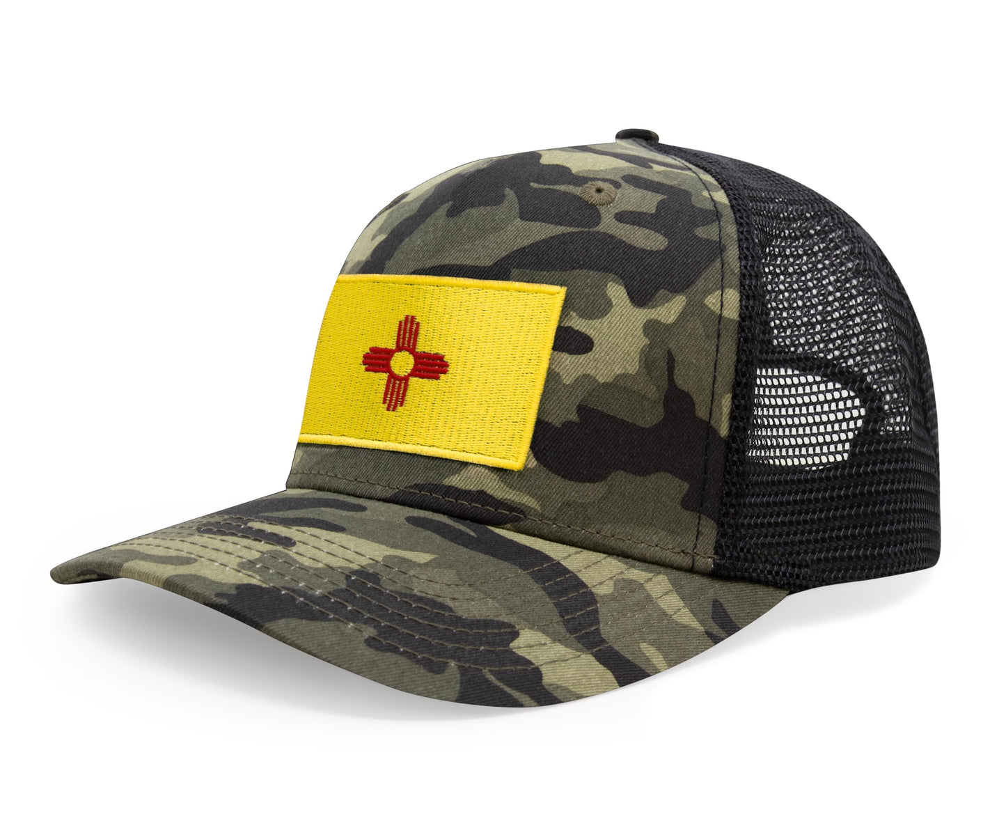 International Tie Premium New Mexico State Flag Hat for Men and Women - Snapback Trucker Baseball Cap (Camouflage)