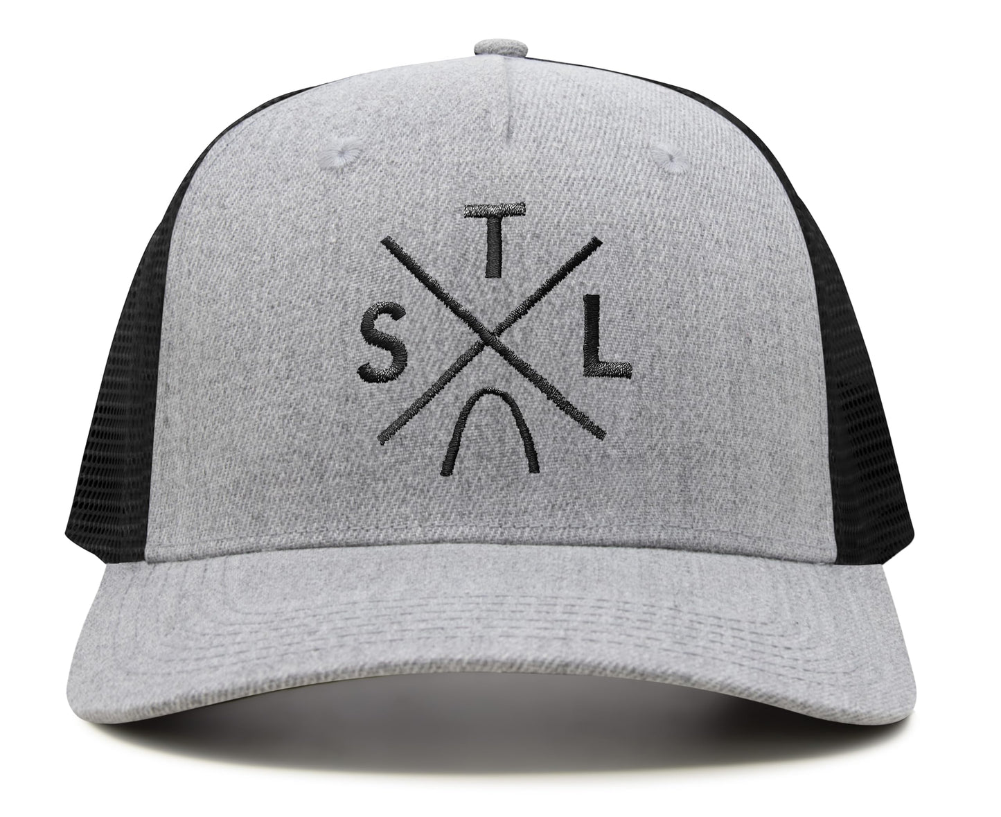 International Tie Premium St Louis STL Hat for Men and Women – Snapback Trucker Baseball Cap (Grey/Black)