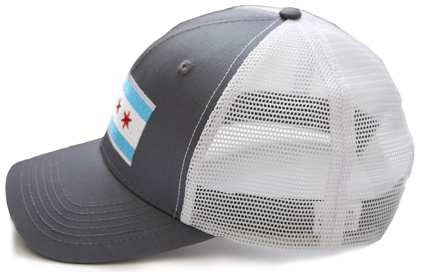 International Tie Milwaukee People’s Flag Hat for Men and Women – Snapback Trucker Baseball Cap (Grey White)