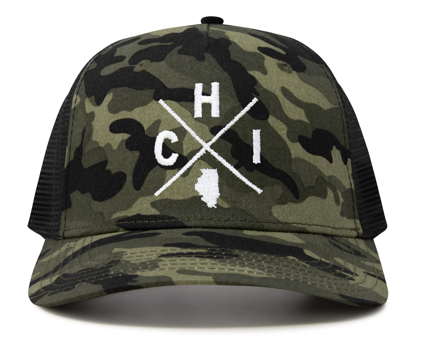 International Tie Chicago Flag Hat Men and Women – Snapback Trucker Baseball Cap (Camouflage)