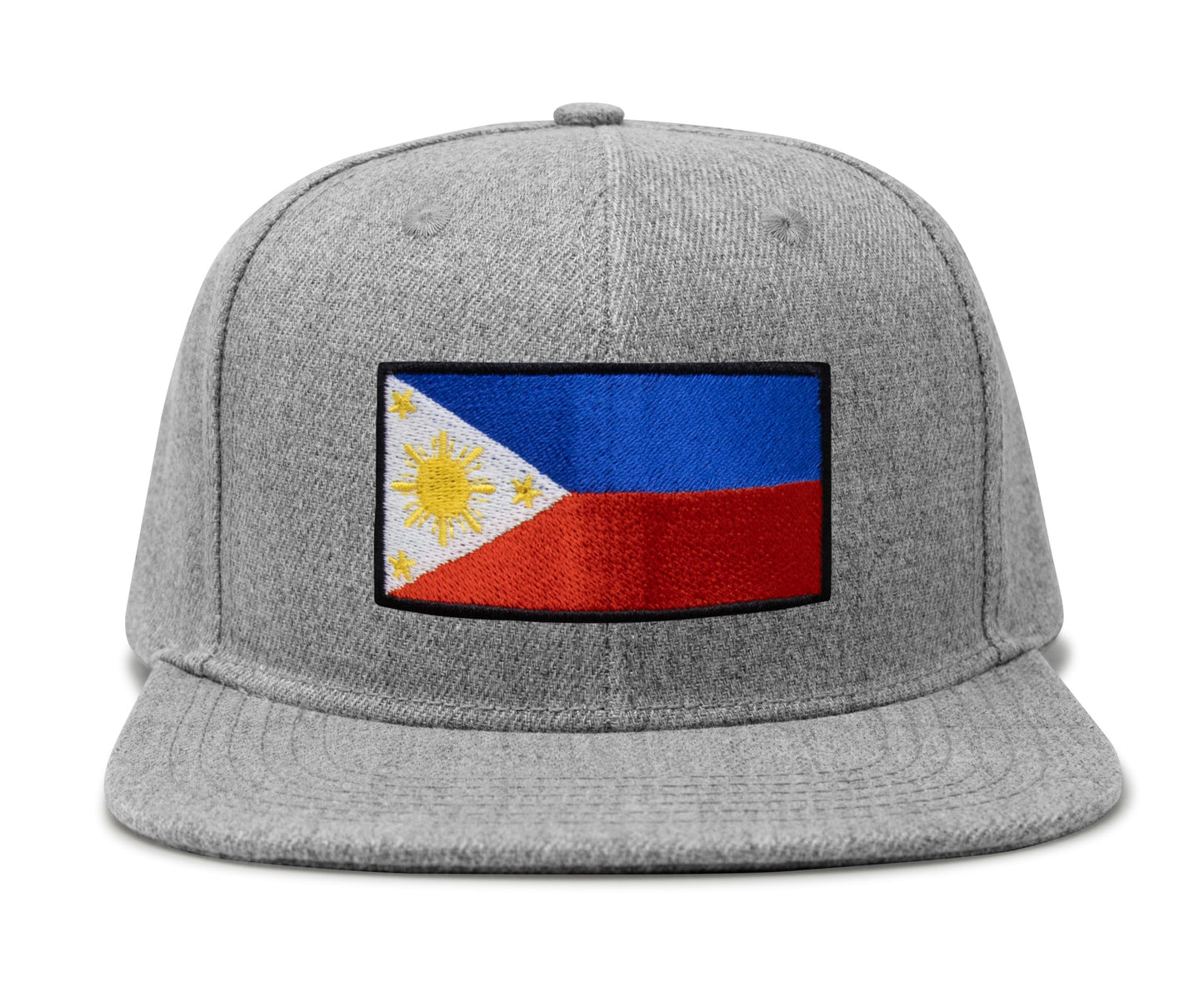 International Tie Philippines Hat for Men and Women - Snapback Trucker Baseball Cap (Grey Flatbill)