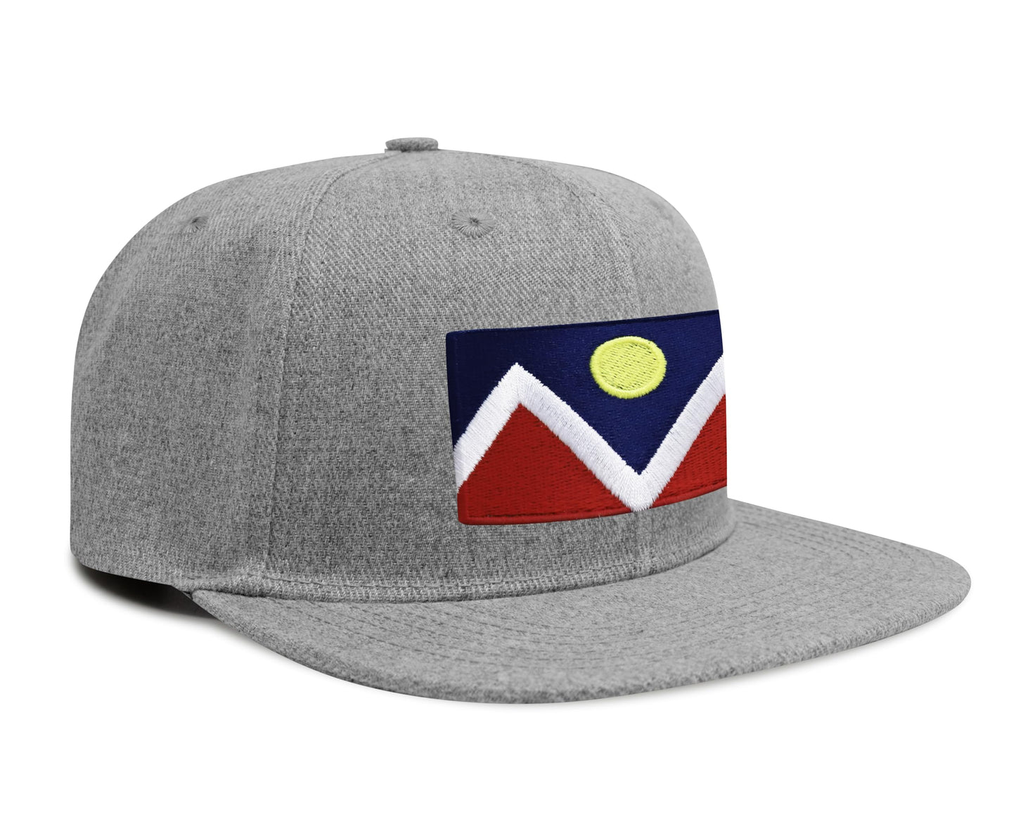 International Tie Denver Flag Trucker Hat for Men and Women â Snapback Baseball Cap (Grey Flatbill)