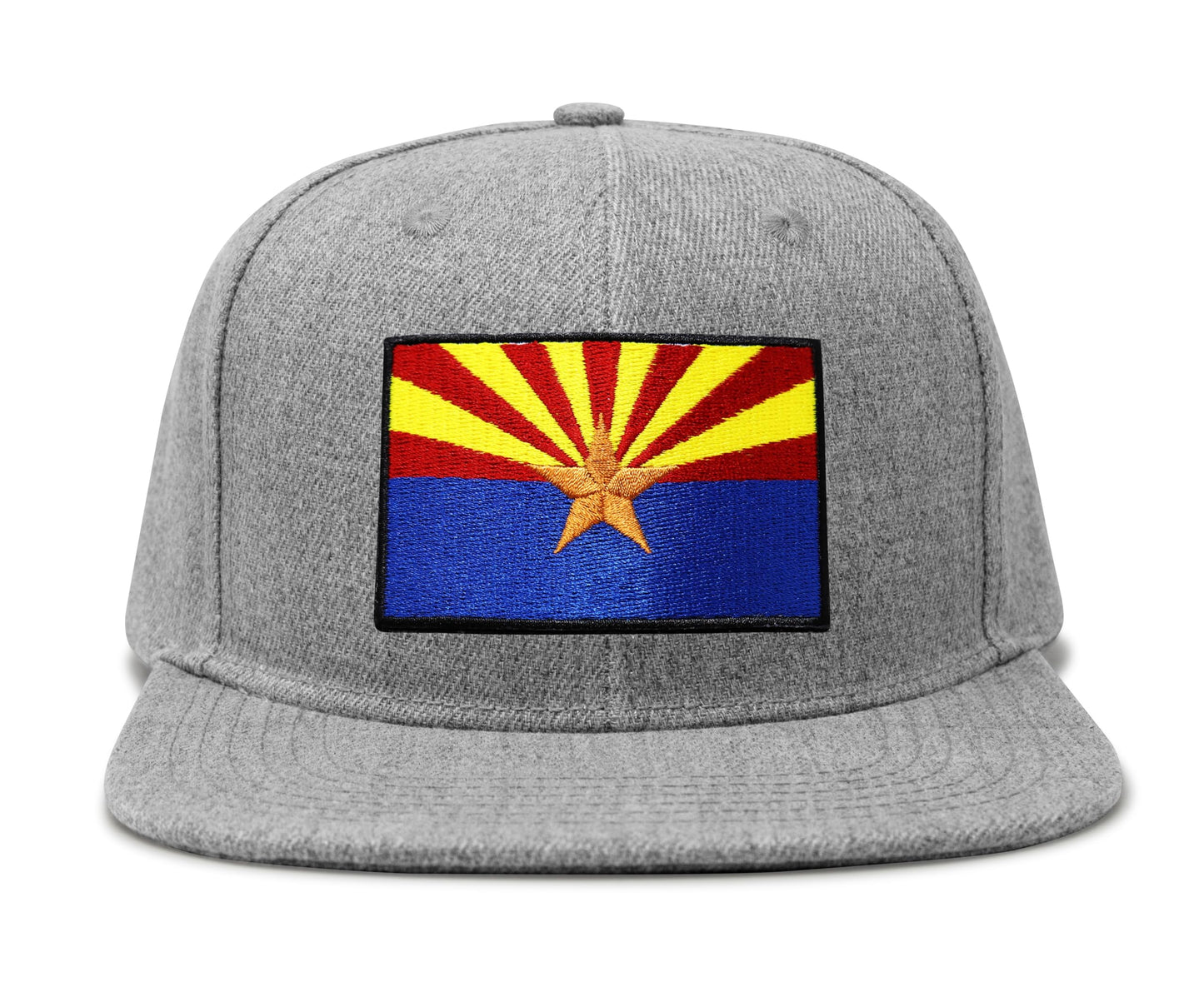 International Tie Arizona Flag Hat for Men and Women - Snapback Trucker Baseball Cap (Grey Flatbill)