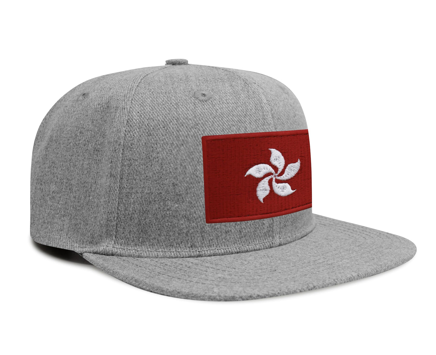 International Tie Hong Kong Flag Hat for Men and Women – Snapback Trucker Baseball Cap (Grey Flatbill)