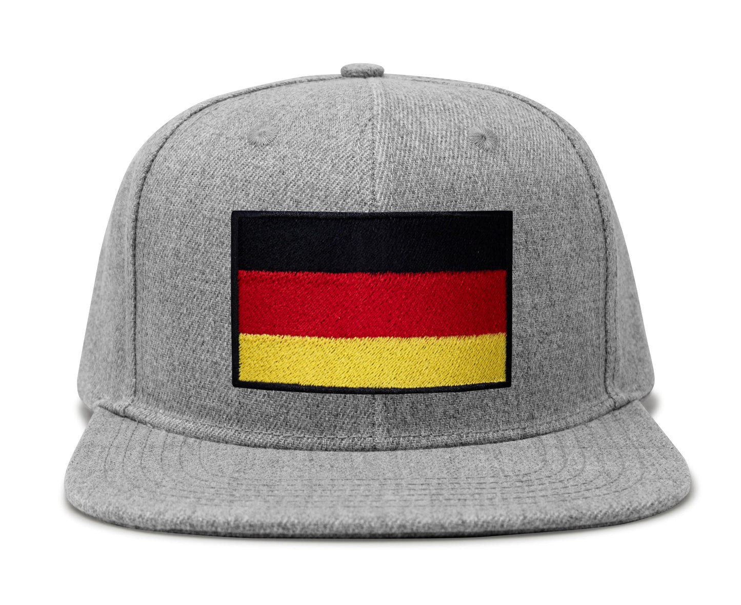 International Tie Germany Flag Hat for Men and Women - Adjustable Snapback Trucker Baseball Cap (Grey Flatbill)
