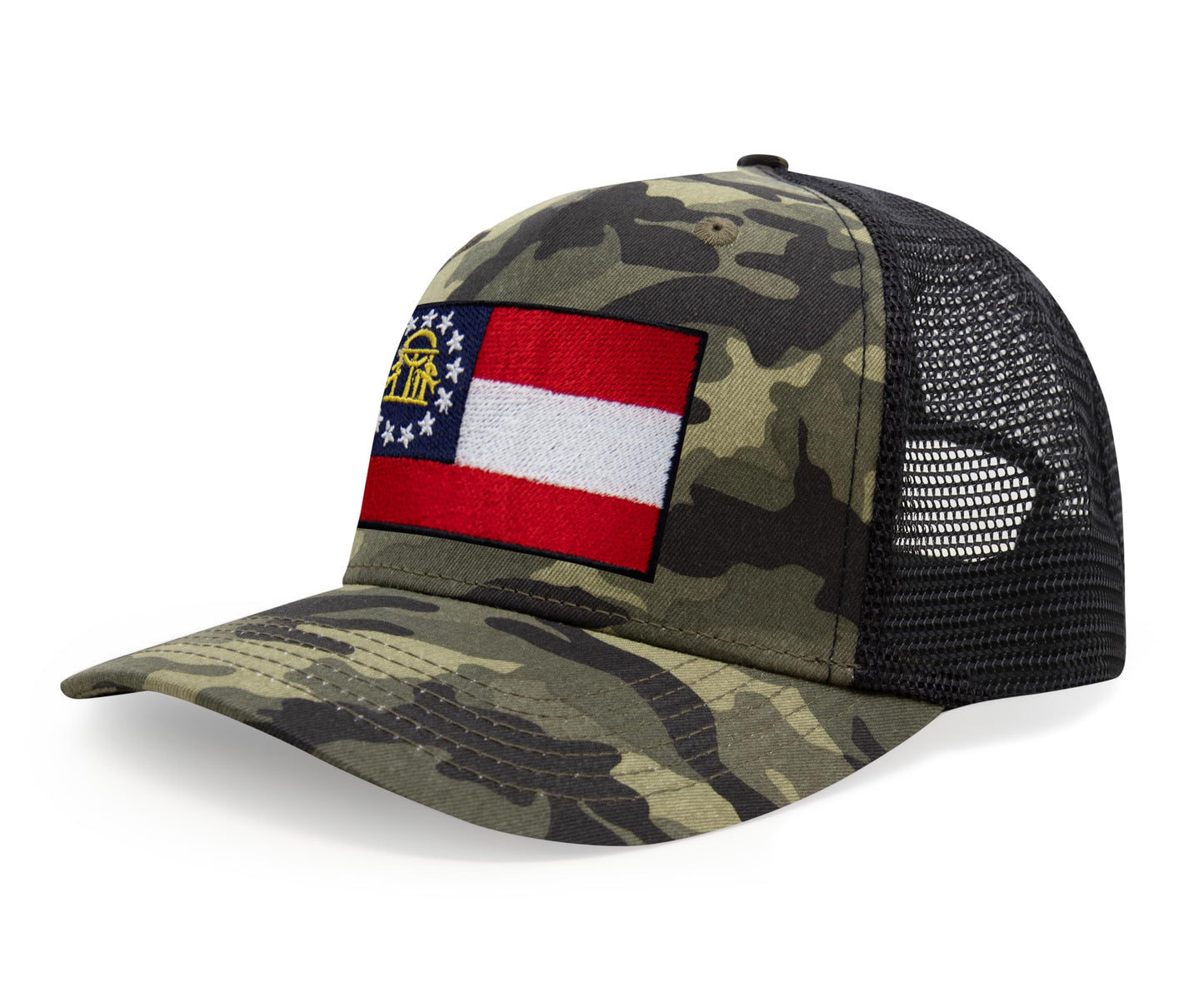Georgia Flag Hat for Men and Women – Snapback Trucker Baseball Cap by International Tie (Camouflage)
