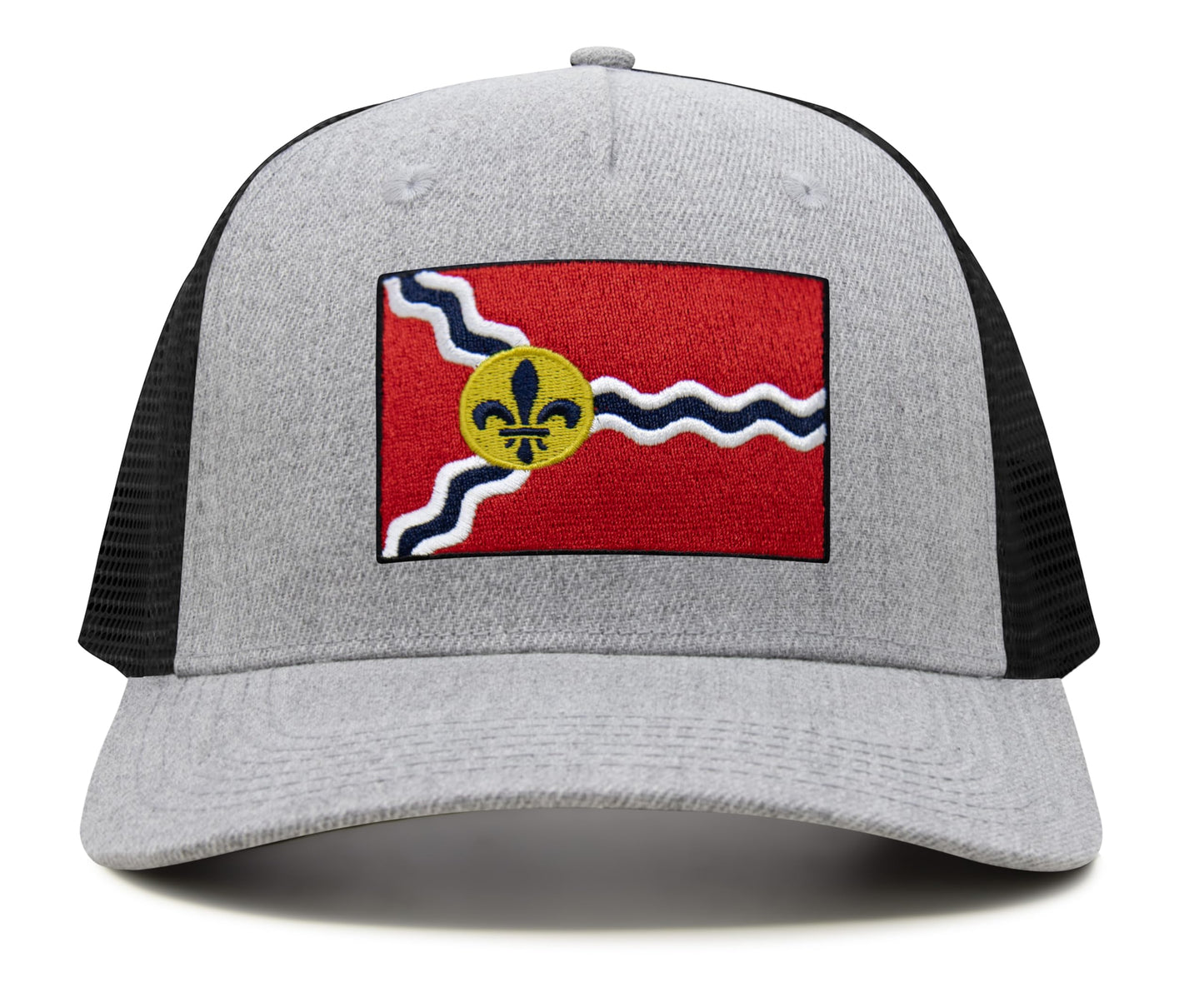 St. Louis Flag Hat for Men and Women – Snapback Trucker Baseball Cap by International Tie (Grey Black)
