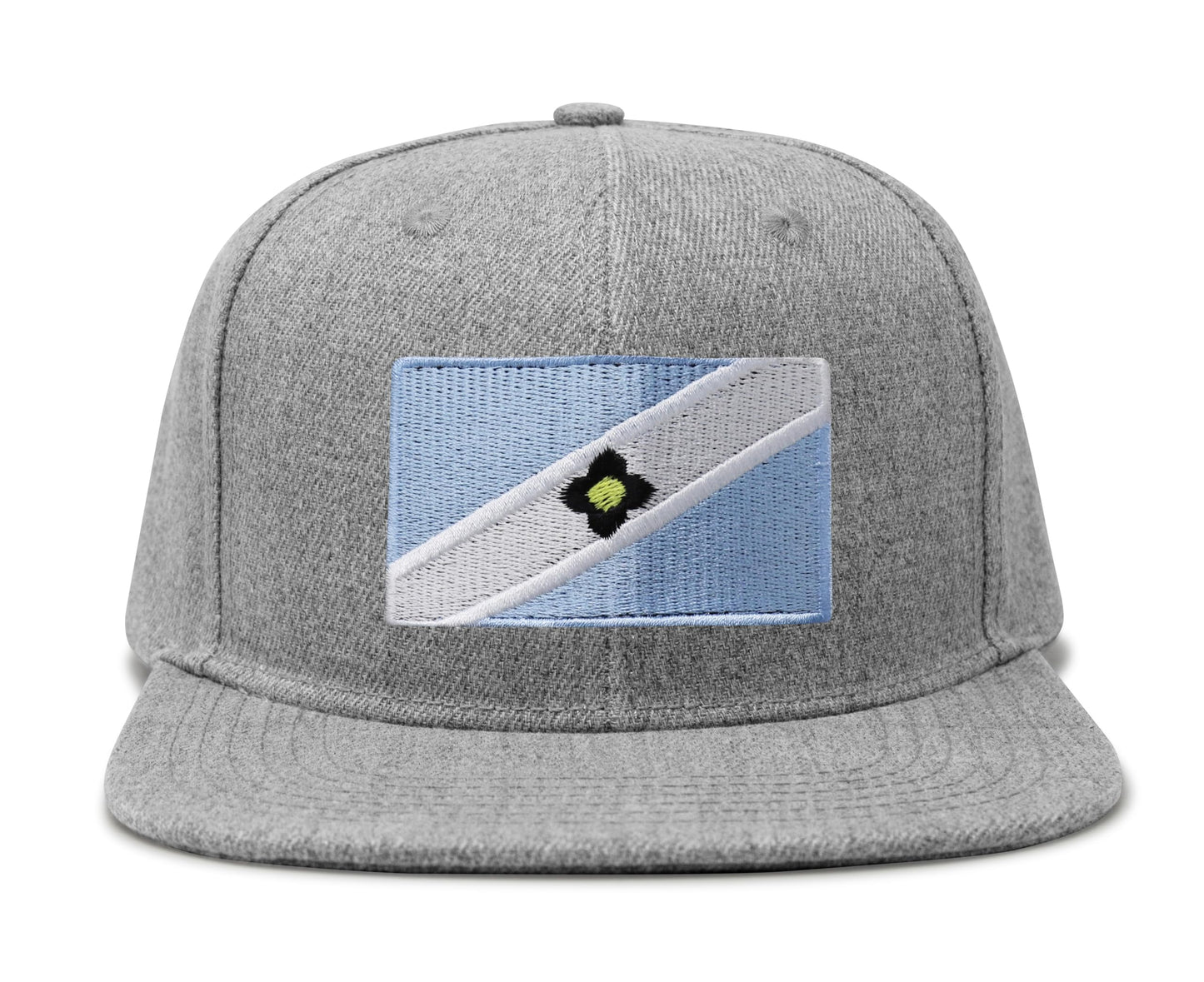 International Tie Madison Flag Trucker Hat for Men and Women - Snapback Baseball Cap (Grey Flatbill)