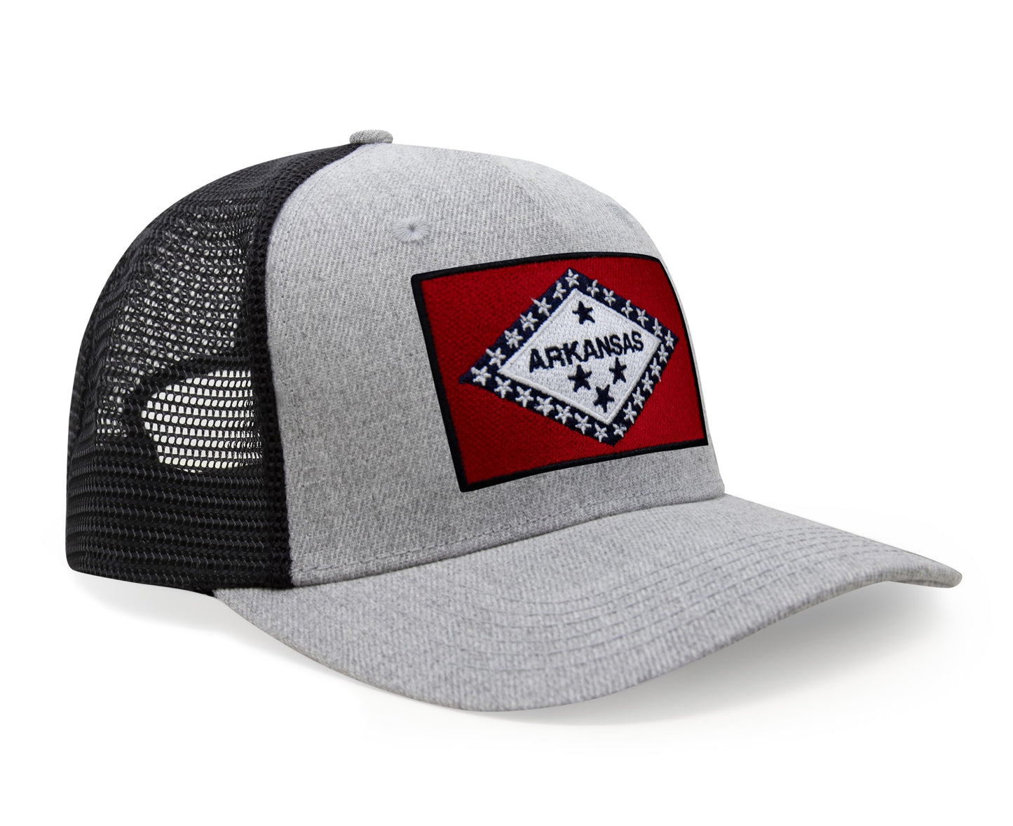 Arkansas Flag Hat for Men and Women – Snapback Trucker Baseball Cap by International Tie (Grey Black)