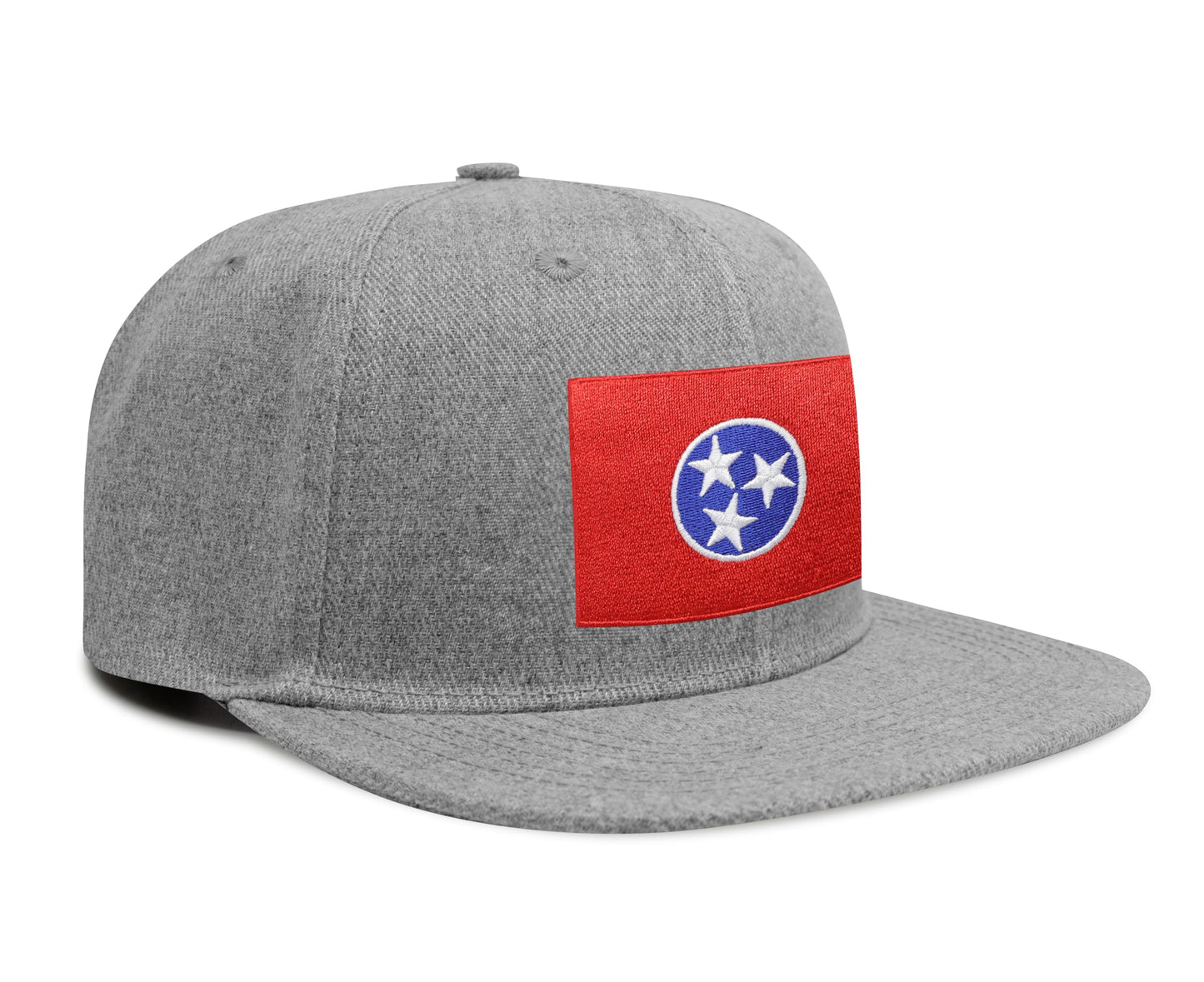 International Tie Premium Tennessee Flag Patch Hat for Men and Women - Snapback Trucker Baseball Cap (Grey Flatbill)