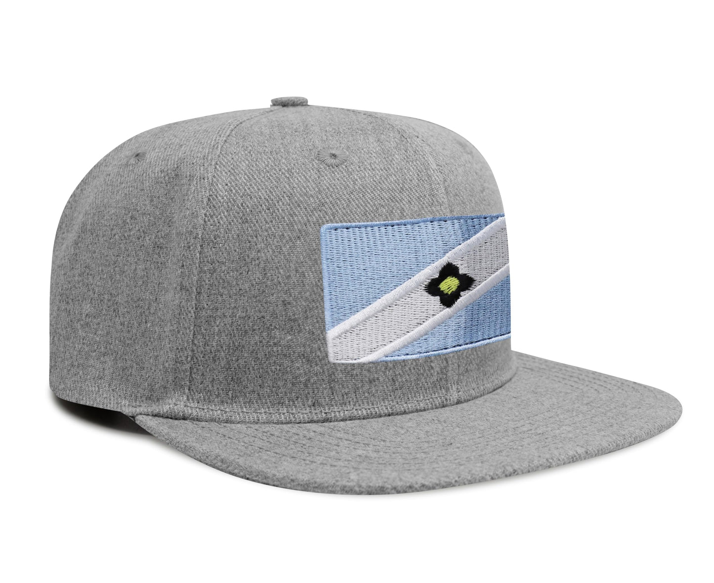 International Tie Madison Flag Trucker Hat for Men and Women - Snapback Baseball Cap (Grey Flatbill)