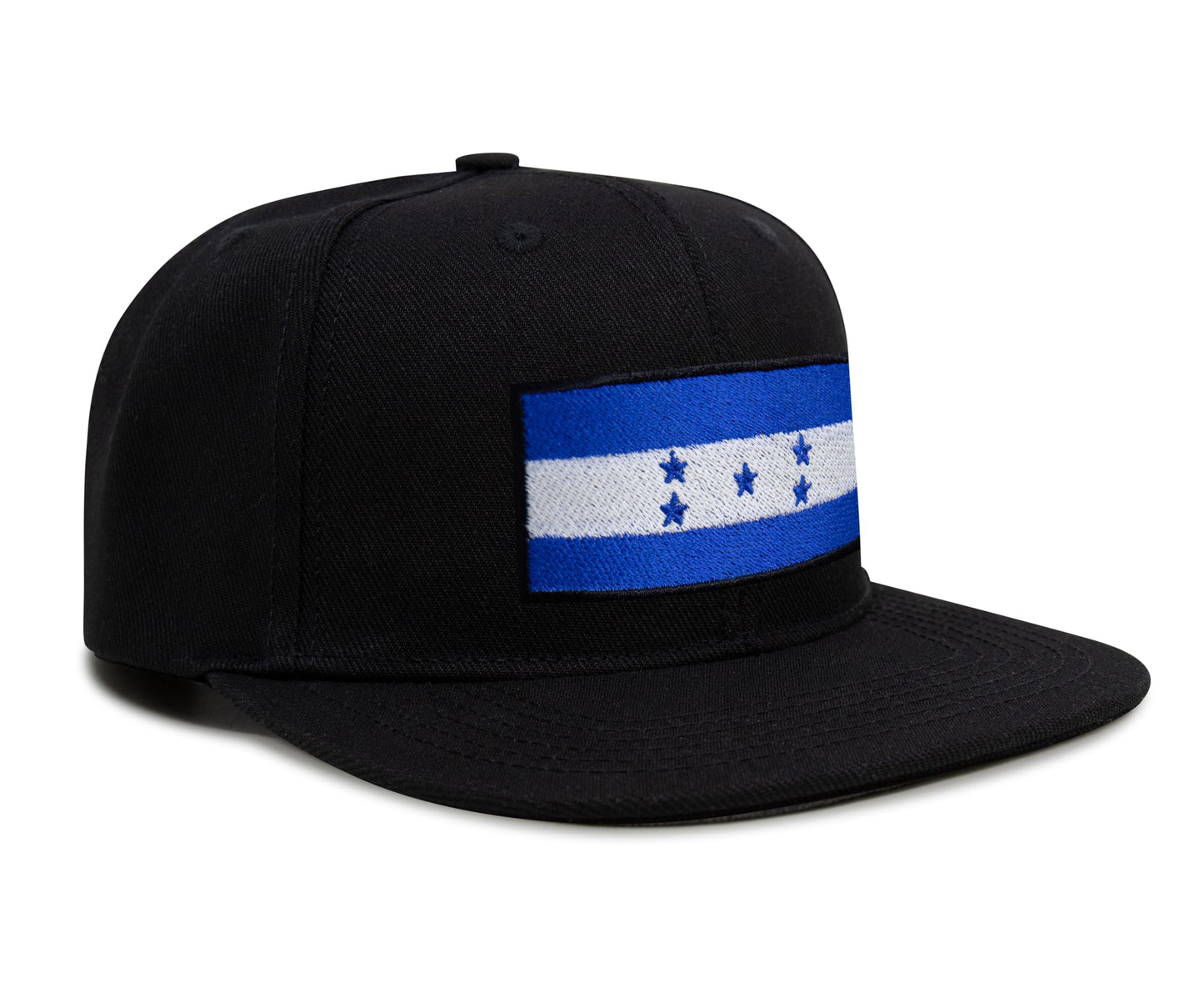 International Tie Honduras Flag Hat for Men and Women - Adjustable Snapback Trucker Baseball Cap (Black Flatbill)