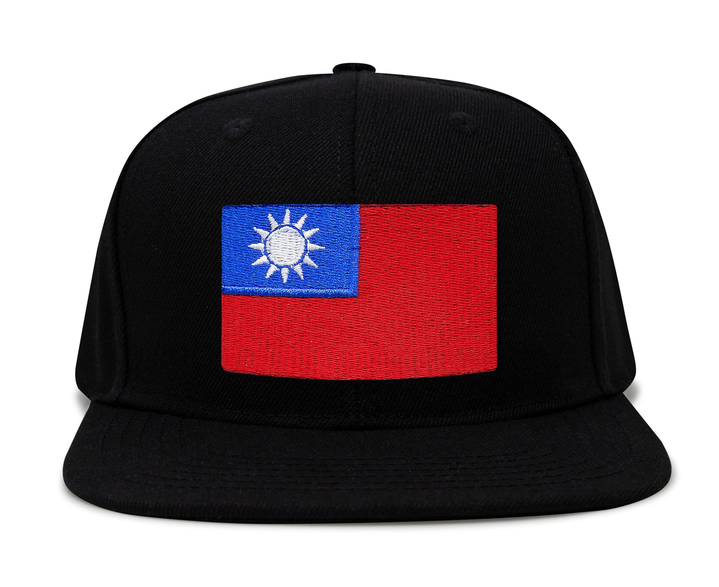 International Tie Taiwan Hat for Men and Women - Snapback Trucker Baseball Cap (Black Flatbill)