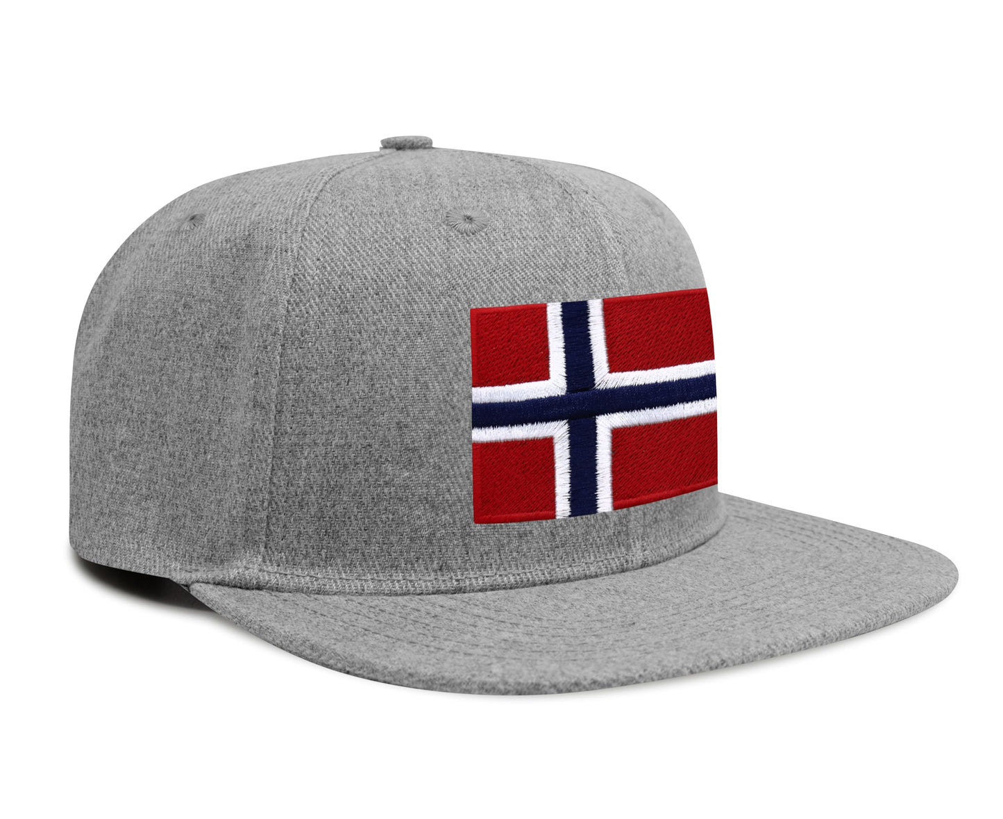 International Tie Norway Hat for Men and Women - Snapback Trucker Baseball Cap (Grey Flatbill)