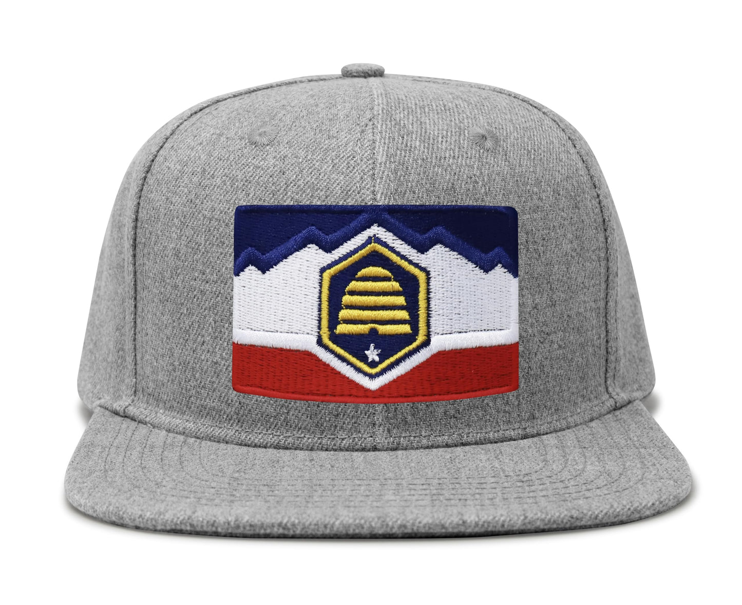 International Tie Utah Hat for Men and Women - Snapback Trucker Baseball Cap (Grey Flatbill)