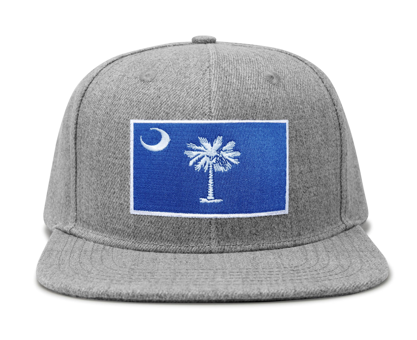 International Tie Premium South Carolina Flag Hat for Men and Women - Palmetto Snapback Trucker Baseball Cap (All White)