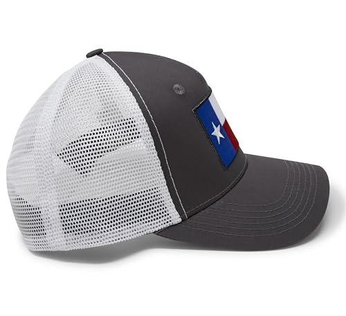 Texas Flag Trucker Baseball Snapback Hat (Grey White) - International Tie