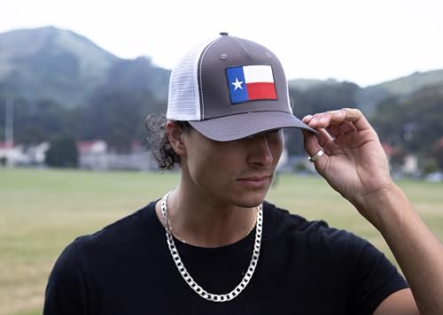 Texas Flag Trucker Baseball Snapback Hat (Grey White) - International Tie