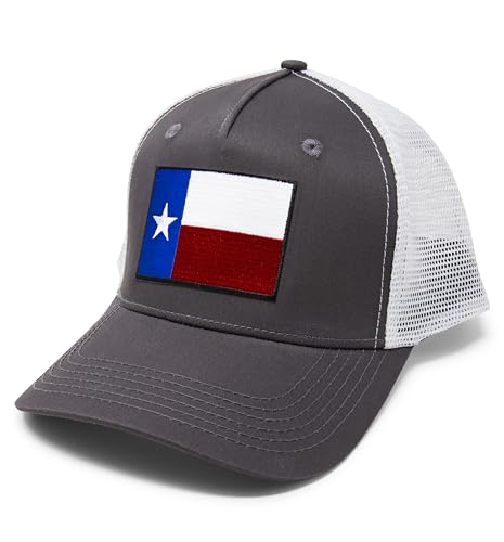 Texas Flag Trucker Baseball Snapback Hat (Grey White) - International Tie