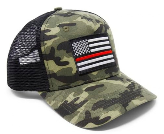 Thin Red Line American Flag Snapback Trucker | Camouflage