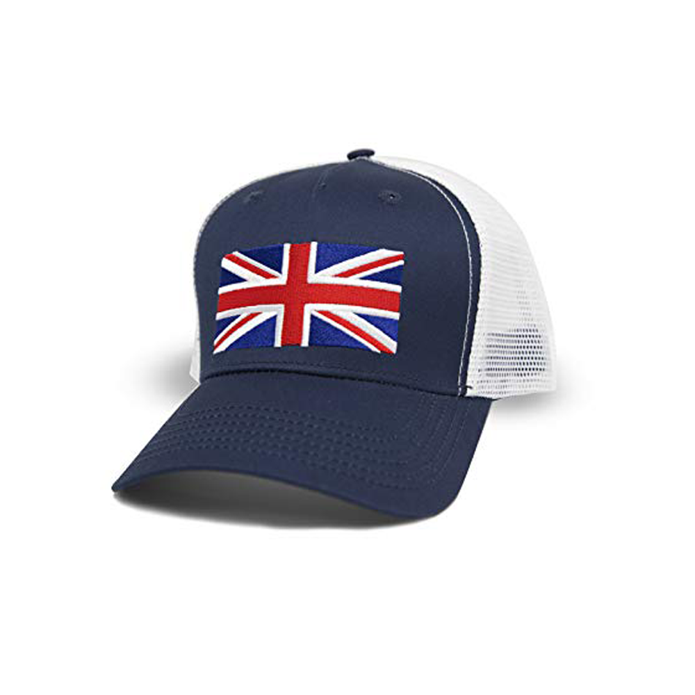 England Britain Flag Trucker Baseball Snapback Hat (Navy White
