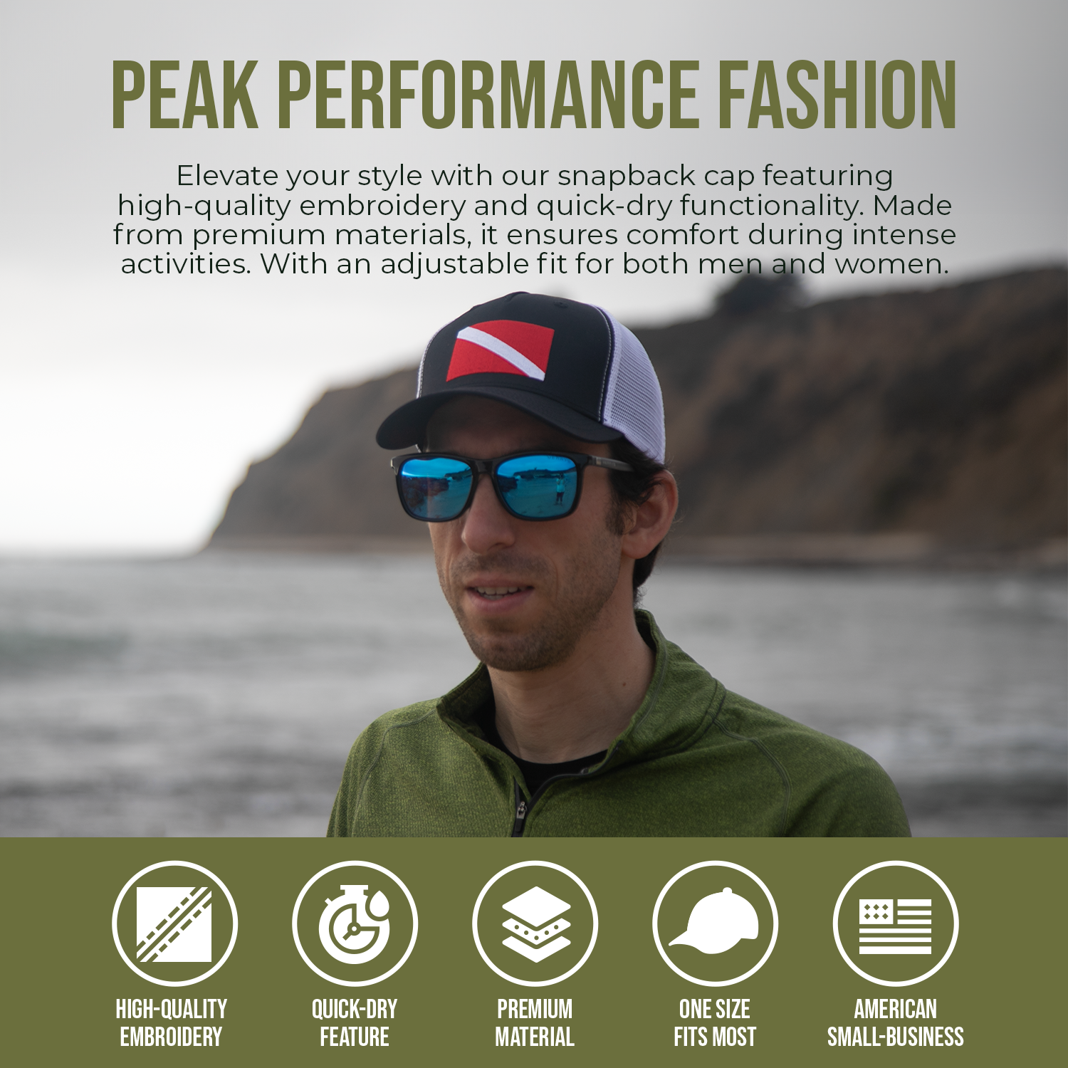 Peak Performace Fashion Banner 44 -Flag Hat