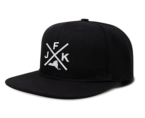 International Tie John F. Kennedy International Airport JFK Hat for Men and Women - Snapback Trucker Baseball Cap (Black Flatbill)