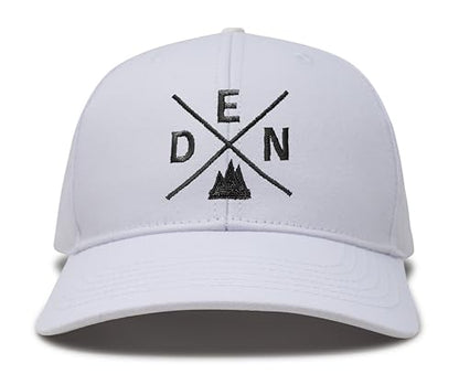 International Tie Premium Denver DEN Hat for Men and Women – Snapback Trucker Baseball Cap (All White)