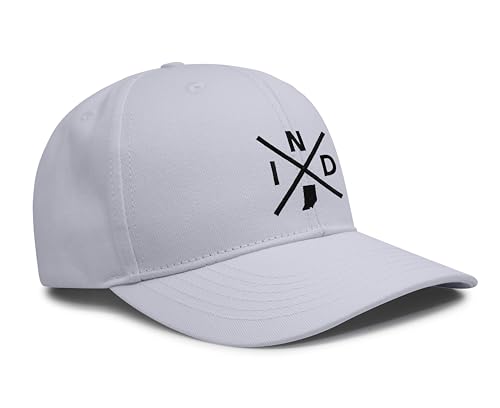 International Tie Indiana IND hat for Men and Women - Snapback Trucker Baseball Cap (All White)