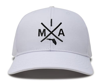 International Tie Miami MIA Hat for Men and Women - Snapback Trucker Baseball Cap (All White)