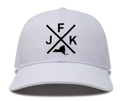 International Tie John F. Kennedy International Airport JFK hat for Men and Women - Snapback Trucker Baseball Cap (All White)