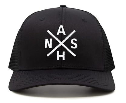 International Tie Nashville NASH Hat for Men and Women - Snapback Trucker Baseball Cap (All Black)