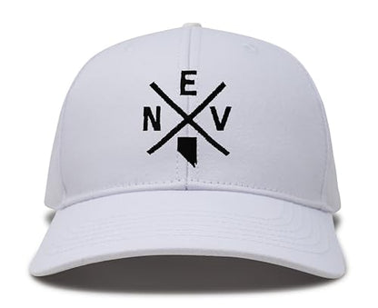 International Tie Nevada NEV Hat for Men and Women - Snapback Trucker Baseball Cap (All White)