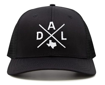 International Tie Premium Dallas DAL Hat for Men and Women – Snapback Trucker Baseball Cap (All Black)