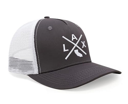 International Tie Los Angeles International Airport LAX Hat for Men and Women - Snapback Trucker Baseball Cap (Grey/White)