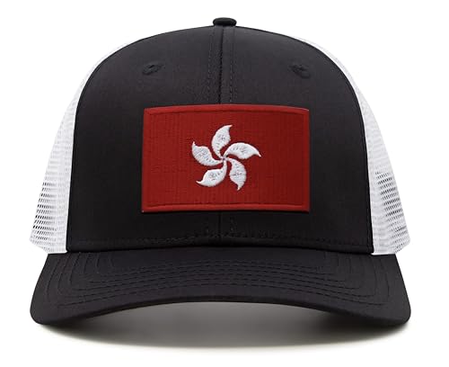 International Tie Hong Kong Flag Premium-Quality Hat… White