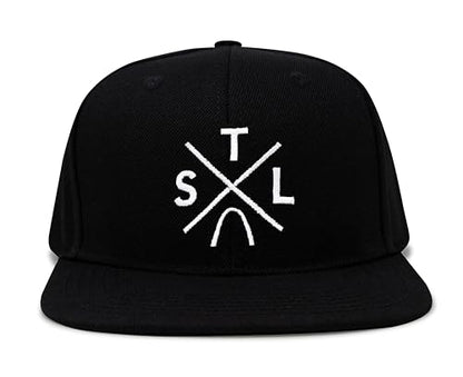 International Tie Premium St Louis STL Hat for Men and Women – Snapback Trucker Baseball Cap (Black Flatbill)