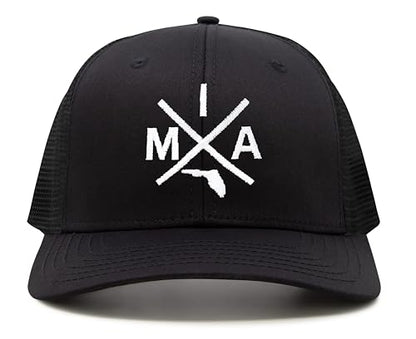 International Tie Miami MIA Hat for Men and Women - Snapback Trucker Baseball Cap (All Black)