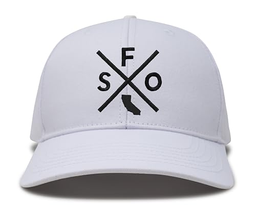International Tie San Francisco SFO Hat for Men and Women - Snapback Trucker Baseball Cap (All White)