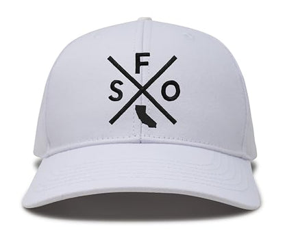 International Tie San Francisco SFO Hat for Men and Women - Snapback Trucker Baseball Cap (All White)