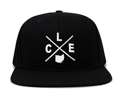 International Tie Premium Cleveland CLE Hat for Men and Women – Snapback Trucker Baseball Cap (Black Flatbill)